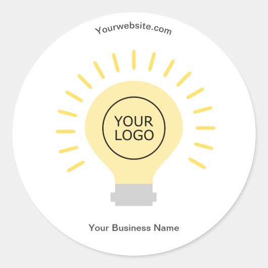 Elektrische gloeilamp Uw Logo Custom Business Ronde Sticker (Voorkant)