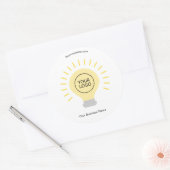Elektrische gloeilamp Uw Logo Custom Business Ronde Sticker (Envelop)