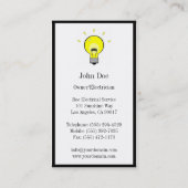 Elektrische gloeilamp visitekaartje (Achterkant)