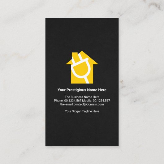 Elektrische Gold Electrically Cable Bulb Power Plu Visitekaartje (Achterkant)