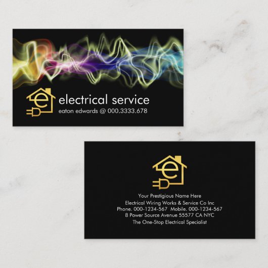 elektrische-golfbliksemlading visitekaartje (Voorkant / Achterkant)