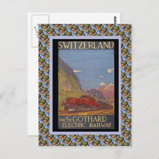 elektrische Gotthard-spoorweg Briefkaart (Voorkant / Achterkant)