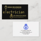 Elektrische gouden elektrische stekker visitekaartje (Voorkant / Achterkant)