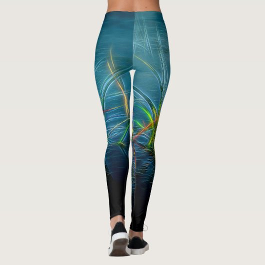 Elektrische grasLeggings in Blauwgroen groen Leggings (Achterkant)