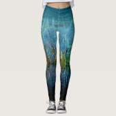 Elektrische grasLeggings in Blauwgroen groen Leggings (Voorkant)