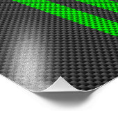 Elektrische groene koolstofvezel, racebanden foto afdruk (Hoek)