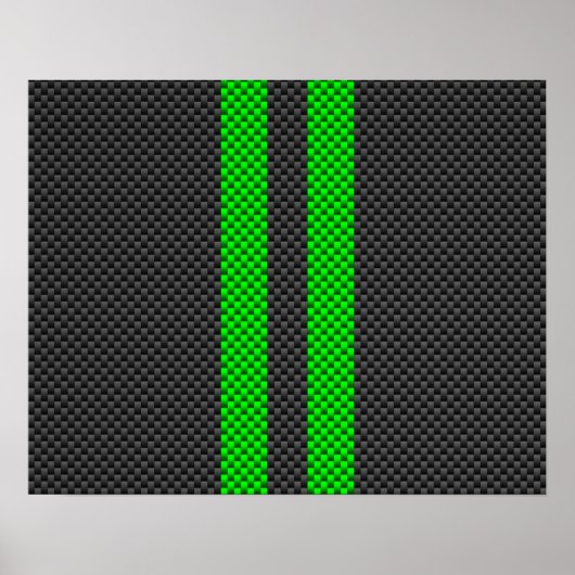 Elektrische groene koolstofvezel, racebanden poster (Voorkant)
