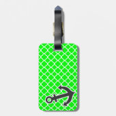 Elektrische groene quatrefoil; Anker Bagagelabel (Achterkant verticaal)