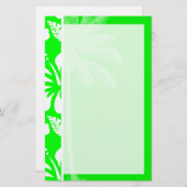 Elektrische groene tropische hibiscus; Palm Briefpapier (Voorkant / Achterkant)