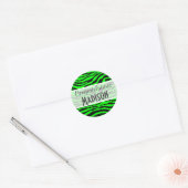 Elektrische Groene Zebra Strepen Dierlijke Print Ronde Sticker (Envelop)