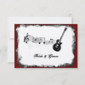 Elektrische Guitar Black Red Muziek bespaart de da Save The Date (Achterkant)