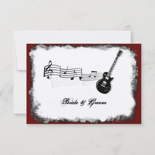 Elektrische Guitar Black Red Muziek bespaart de da Save The Date (Achterkant)