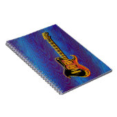 Elektrische Guitar Blue  Trippy Retro Pop Art Notitieboek (Rechterzijde)