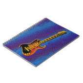 Elektrische Guitar Blue  Trippy Retro Pop Art Notitieboek (Linkerzijde)