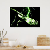 ELEKTRISCHE GUITAR-groen Poster (Keuken)