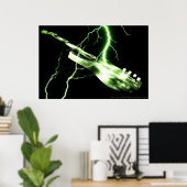 ELEKTRISCHE GUITAR-groen Poster (Thuiskantoor)