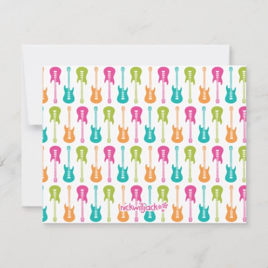 Elektrische Guitar Musical Note Card Notitiekaartje (Achterkant)