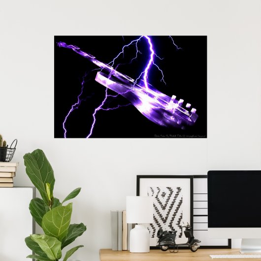 ELEKTRISCHE GUITAR PAARS POSTER (Thuiskantoor)