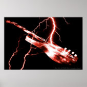 ELEKTRISCHE GUITAR rood Poster (Voorkant)