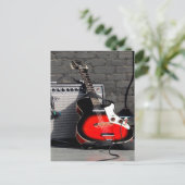 ELEKTRISCHE GUITAR - ROOD, WITTE, ZWART BRIEFKAART (Staand voorkant)