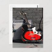 ELEKTRISCHE GUITAR - ROOD, WITTE, ZWART BRIEFKAART (Voorkant / Achterkant)