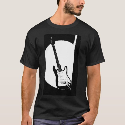 Elektrische Guitar Trendy Pop Art Moderne Sjabloon T-shirt (Voorkant)