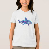 Elektrische Haai Tri-Blend Shirt (Voorkant)