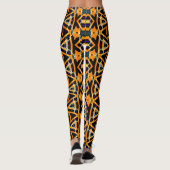 Elektrische Halloween Tribal Paarse Oranje Legging (Achterkant)