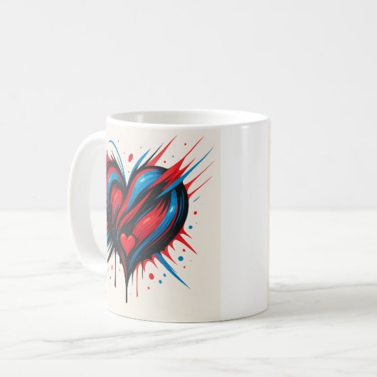 Elektrische hart Mok - Sip met passie (Voorkant links)