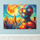 ELEKTRISCHE HARTSLAG CANVAS AFDRUK (Insitu (Houten vloer))