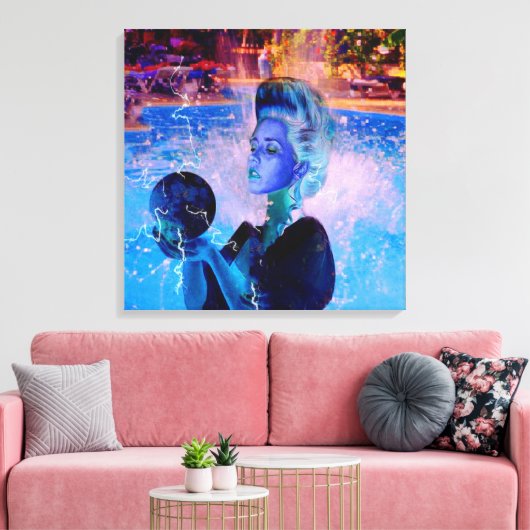 Elektrische heks canvas afdruk (Insitu (Woonkamer))