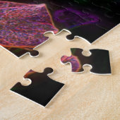 Elektrische Hibiscus Bloem Abstracte Kunst Legpuzzel (Zijkant)