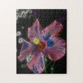 Elektrische Hibiscus Bloem Abstracte Kunst Legpuzzel (Verticaal)