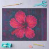Elektrische Hibiscus Decoupage Papier – Neon Roze (Craft)