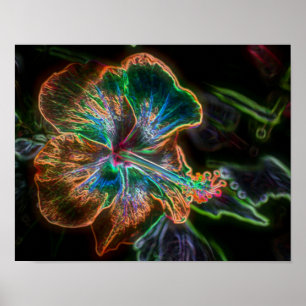 Elektrische Hibiscus Flower Art #2 Poster