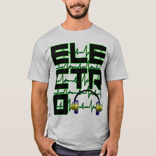 Elektrische hoofdtelefoons t-shirt (Voorkant)