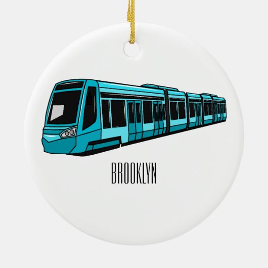 Elektrische illustratie van cartoon voor locomotie keramisch ornament (Achterkant)