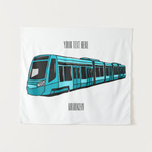 Elektrische illustratie van cartoon voor locomotie wandkleed