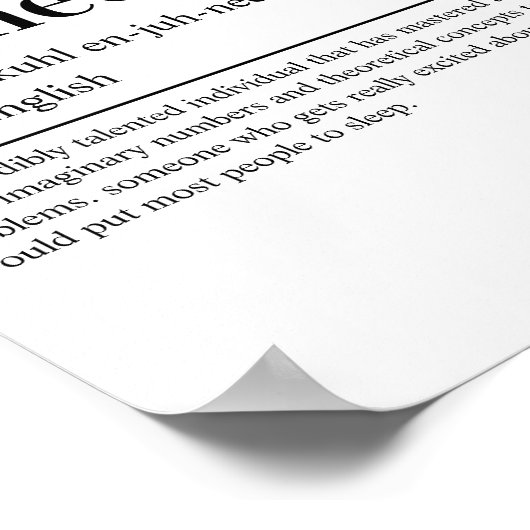 Elektrische ingenieur Definitie Funny Engineering Poster (Hoek)