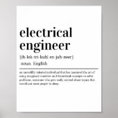 Elektrische ingenieur Definitie Funny Engineering Poster (Voorkant)