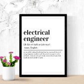 Elektrische ingenieur Definitie Funny Engineering Poster