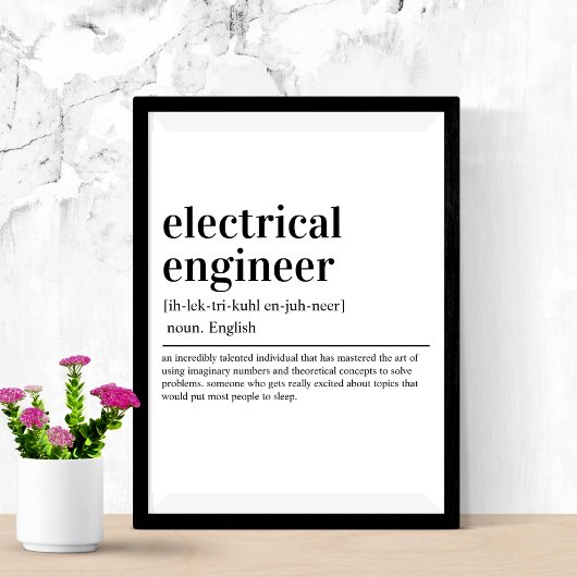 Elektrische ingenieur Definitie Funny Engineering Poster