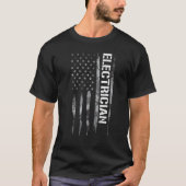 Elektrische ingenieur Elektrische Amerikaanse vlag T-shirt (Voorkant)