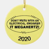 Elektrische ingenieur Megahertz Oval Keramisch Ornament (Voorkant)