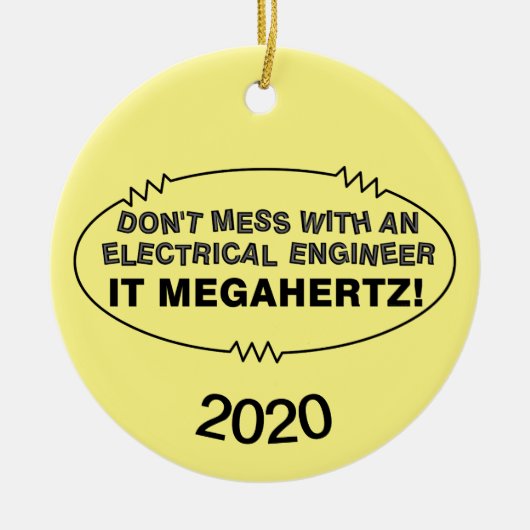 Elektrische ingenieur Megahertz Oval Keramisch Ornament (Voorkant)