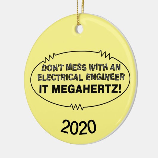 Elektrische ingenieur Megahertz Oval Keramisch Ornament (Links)