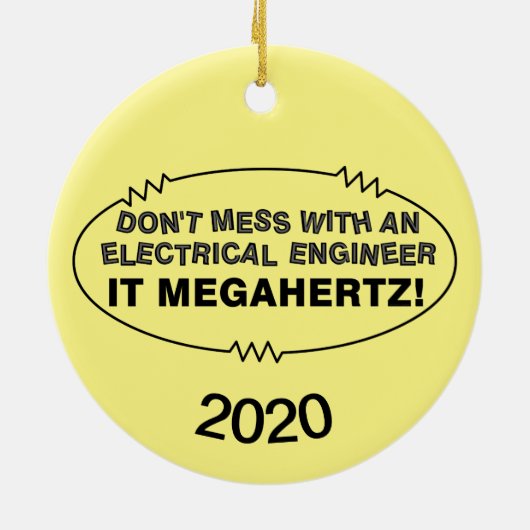 Elektrische ingenieur Megahertz Oval Keramisch Ornament (Achterkant)