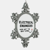 Elektrische ingenieur Recht Vonk Tin Sneeuwvlok Ornament (Links)