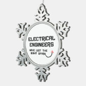 Elektrische ingenieur Recht Vonk Tin Sneeuwvlok Ornament (Rechts)