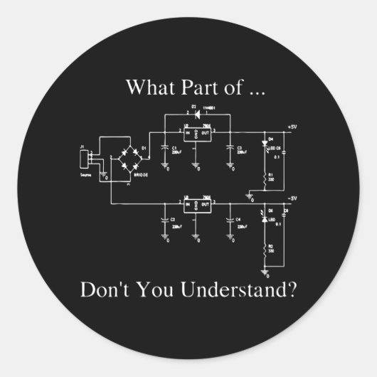 Elektrische ingenieur ronde sticker (Voorkant)